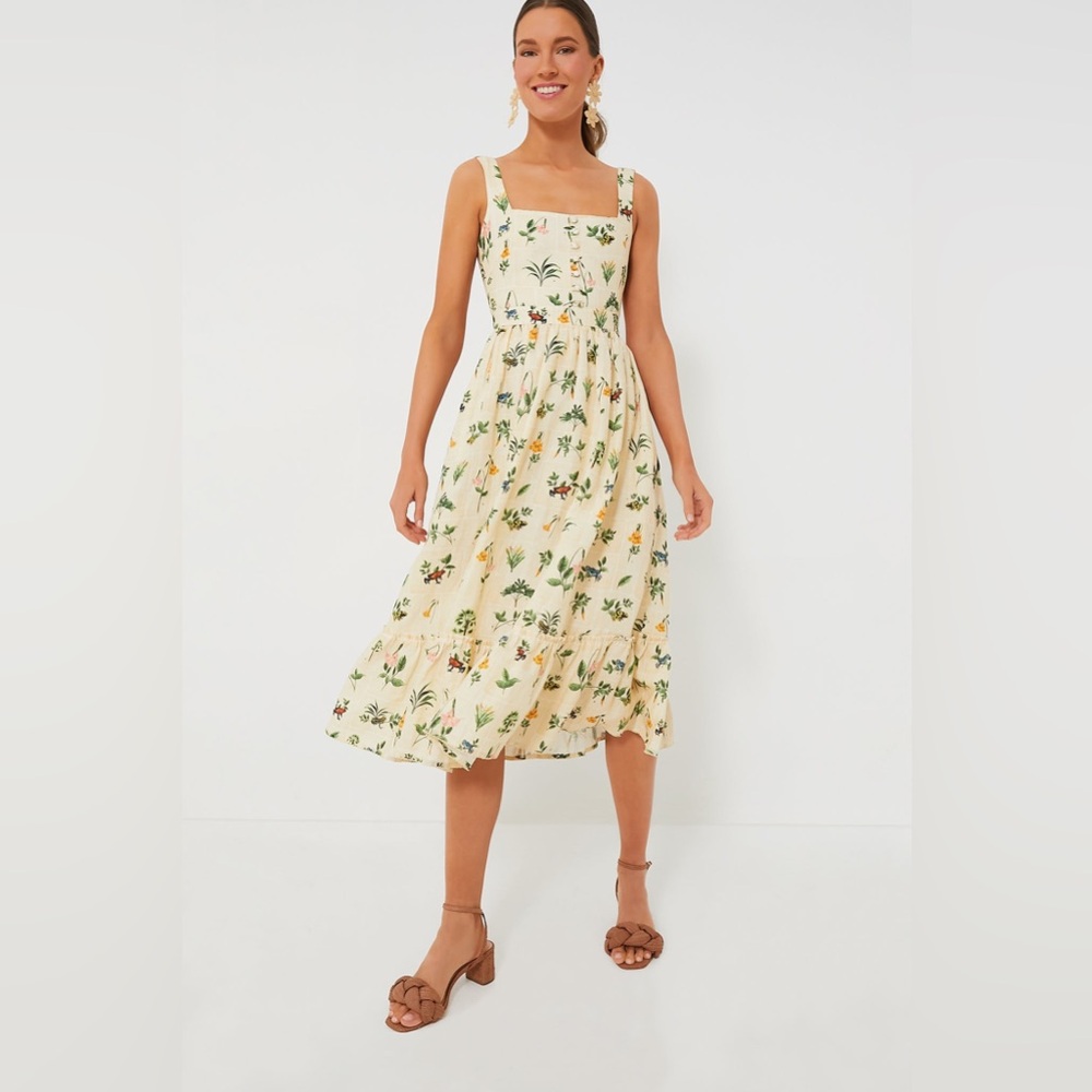 AGUA BY AGUA BENDITA
Exclusive Ivory Floral Melon Midi Dress - S